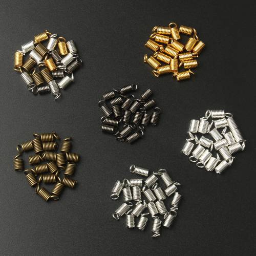 Bulk Spring Clasps Cord Crimp End Caps Fastener Connectors for Jewelry Fingding Making Supplies Accessory DIY Bracelet Necklace
