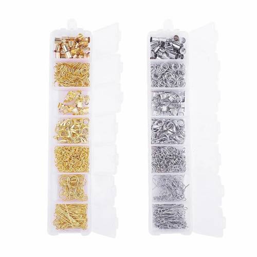 DIY Jewelry Findings Tool Kit Alloy Beads Caps/End Caps/Cord Caps/Tassel Earring Hooks For DIY Jewelry Making Accessories Kits