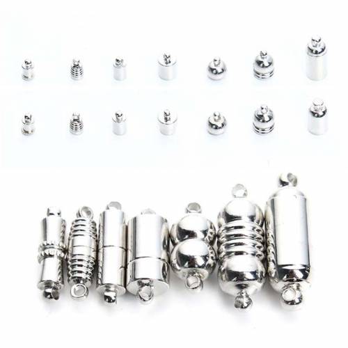 LOULEUR 10pcs/lot Rhodium Metal Strong Magnetic Clasps For Leather Cord Bracelets End Caps Connectors DIY Jewelry Making Finding