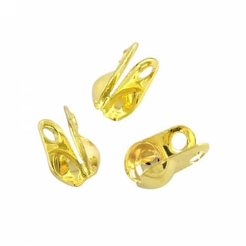 NBEADS 5000 PCS Golden Iron Bead Tips - Open Clamshell Fold-Over Bead Tips Knot Covers End Caps Jewelry Making Components