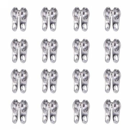 NBEADS 5000 PCS Platinum Color Iron Bead Tips - Clamshell Fold-Over Bead Tips Knot Covers End Caps for Knots & Crimp Findings