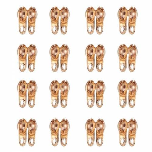 NBEADS 5000 PCS Rose Gold Color Iron Bead Tips - Clamshell Fold-Over Bead Tips Knot Covers End Caps for Knots & Crimp Findings