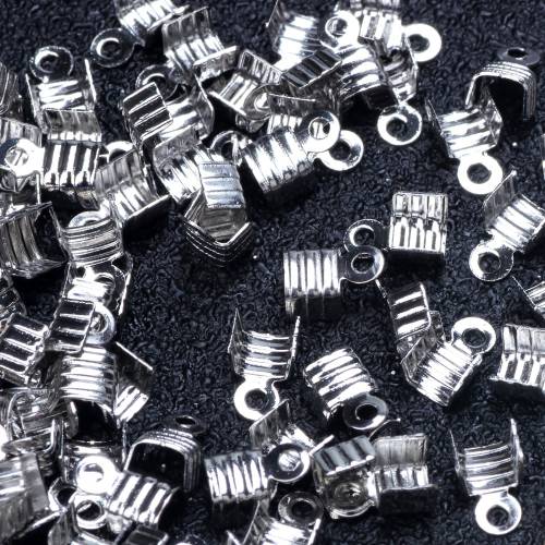 Stainless Steel Metal Cord End Crimps Bead Caps Fastener Clasps 60PCS/Lot DIY Jewelry Making Necklace Earring Accessories