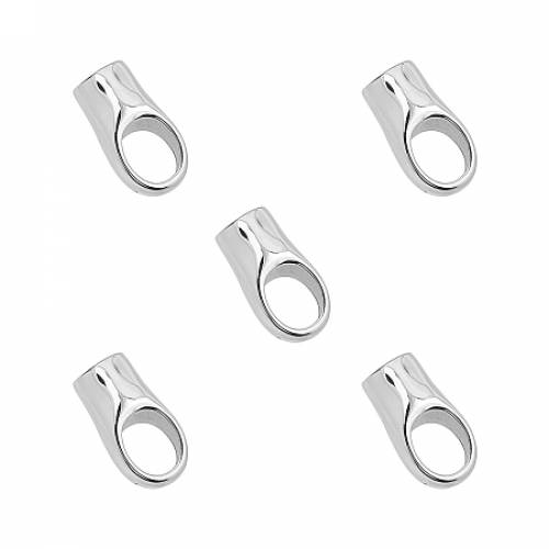 Unicraftale 304 Stainless Steel Cord Ends - End Caps - Stainless Steel Color - 19x10x8mm - Hole: 7x9mm; 6mm inner diameter - 5pcs/box