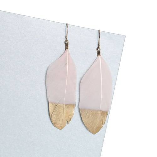 New Trendy Drop Earrings Natural Feather Drop Earrings Painting For Women Party Club Fashion Jewelry About 70mmx 20mm - 1 Pair