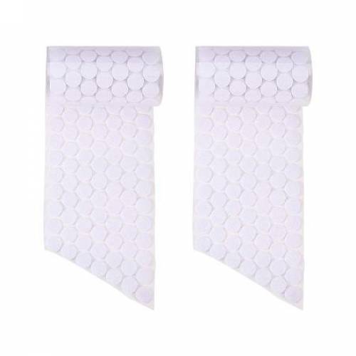 NBEADS 500sets Adhesive Hook and Loop Nylon Magic Tapes for Crafts and DIY - White - 15mm
