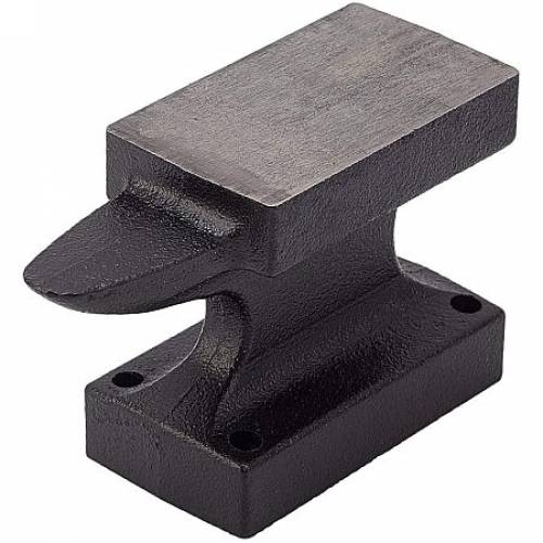 PandaHall Elite 14 Lb Mini Horn Anvil Bench Block Iron Single Horn Base Jeweler Blacksmith Tool for Jewelry Making - Black