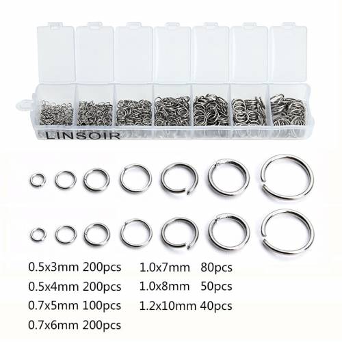 1Box 3 4 5 6 7 8 10mm Stainless Steel Open Jump Ring Connectors DIY For Necklace Bracelect Jewelry Making Kits Finding Supplies