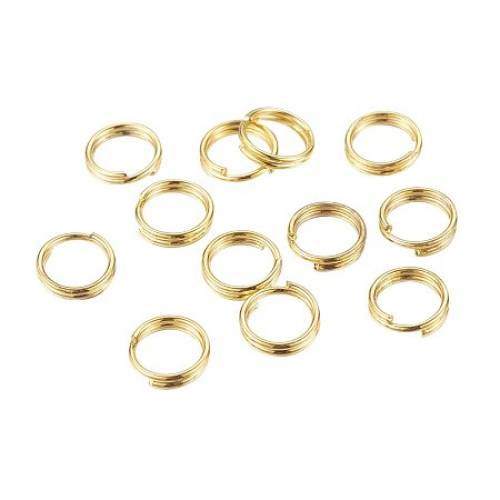 NBEADS 1000g Iron Double Loops Jump Rings Split Rings - Golden - 6x07mm; about 46mm inner diameter - about 9500pcs/1000g