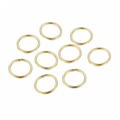 NBEADS 1000g Iron Jump Rings - Close but Unsoldered - Golden Color - about 6600pcs/1000g - 10mm thick - 10mm in diameter; about 8mm inner diameter