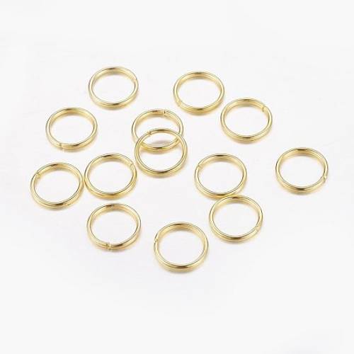 NBEADS 1000g Iron Jump Rings - Close but Unsoldered - Single Ring - Nickel Free - Golden Color - about 10mm - 10mm thick; about 8mm inner diameter -...