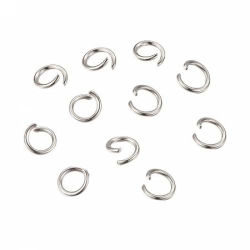 NBEADS 1000g Iron Jump Rings - Open - Platinum Color - 09mm thick - 6mm in diameter; about 42mm inner diameter