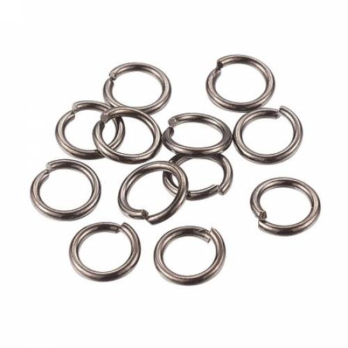 NBEADS 500g Jump Rings - Close but Unsoldered - Brass - Gunmetal - about 7mm in diameter - 1mm thick; about 5mm inner diameter - about 4000pcs/500g