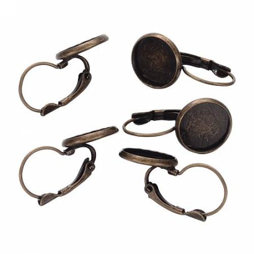 ARRICRAFT 200pcs Antique Bronze Brass Lever Back Hoop Earring Components Lead Free Cadmium Free Nickel Free - 25x14mm