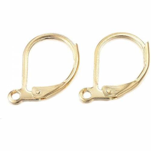 UNICRAFTALE 20pcs Stainless Steel Leverback Earring Findings Metal Charms Findings Golden Earring Components for Jewelry Making 10x15x2mm - Hole 1mm