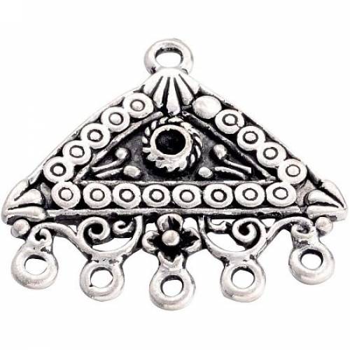 Arricraft 100pcs Chandelier Components Links Tibetan Style Alloy Triangle Connector Charms Antique Silver Chandelier Component Charm Link for...