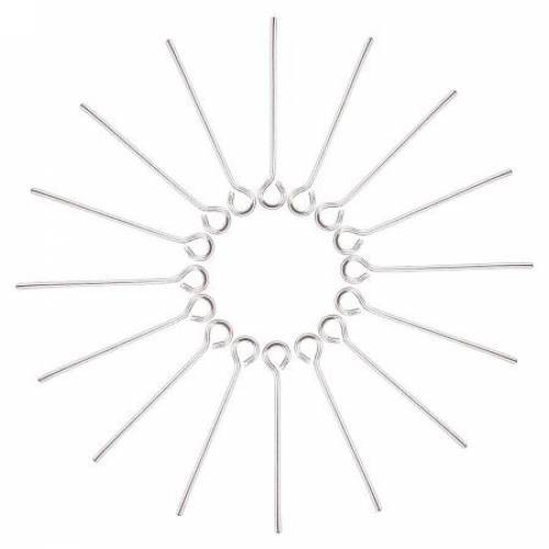 ARRICRAFT 500pcs Silver Plated Brass Eye pins Jewelry Making Findings - 20x07mm - Hole: 2mm