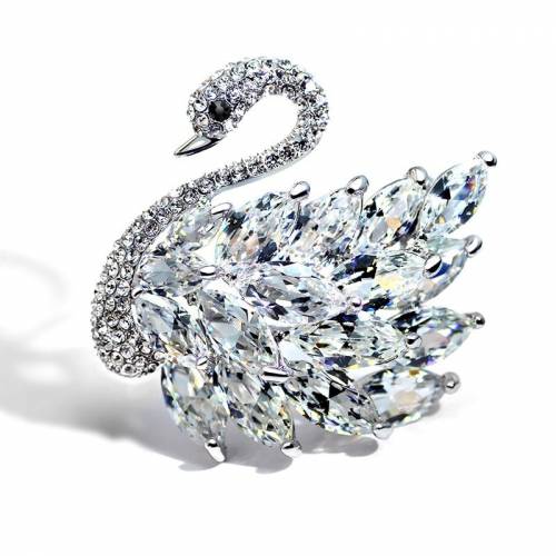 Austrian Crystal jewelry 2021 latest style Clothing accessories fashion crystal swan OL Brooch pin for women