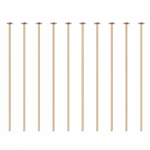 BENECREAT 100PCS Real Gold Plated Flat Head Pins 21 Gauge Satin Pins for DIY Jewelry Making Findings - 35mm (14
