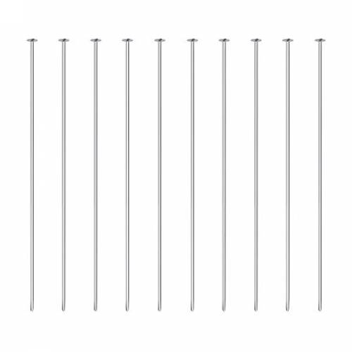 BENECREAT 20PCS Sterling Silver Flat Head Pins 24 Gauge Satin Pins for DIY Jewelry Making Findings - 40mm (16