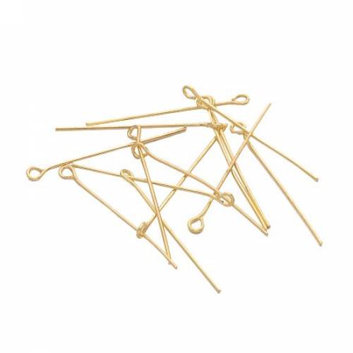 NBEADS 1000g Golden Iron Eyepins - Size: about 07mm thick - 30cm long - hole: 2mm - about 8000pcs/1000g