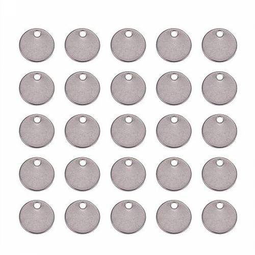 ARRICRAFT 150pcs 8mm 304 Stainless Steel Flat Round Shape Blank Stamping Tag Pendants Sets for Bracelet Earring Pendant Charms