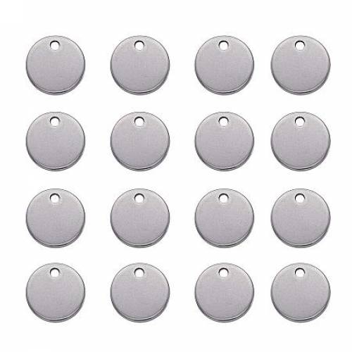 ARRICRAFT 200pcs 10mm 304 Stainless Steel Flat Round Shape Blank Stamping Tag Pendants Sets Bracelet Earring Pendant Charms