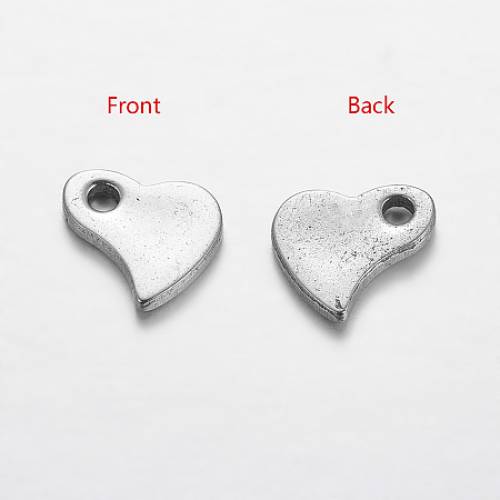 ARRICRAFT 304 Stainless Steel Heart Shape Blank Stamping Tag Pendants Sets Bracelet Earring Pendant Charms Size 6x55x05mm