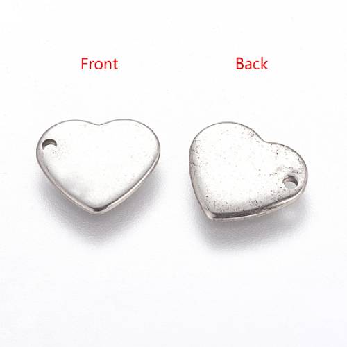 ARRICRAFT About 200pcs 304 Stainless Steel Flat Heart Shape Blank Stamping Tag Pendants Sets for Bracelet Earring Pendant Charms Size 11x10x06mm