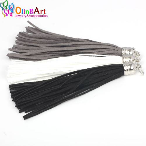 OlingArt 10CM 3PCS Suede Tassel For Keychain Cellphone Straps Jewelry making Charms - Gradient color series With DIY earrings 2019