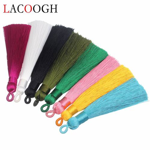 Wholesale 5pcs 8 Color 9cm Long Cotton Silk Tassels Fringes Charms Pendant Brush for Earrings DIY Handmade Jewelry Findings