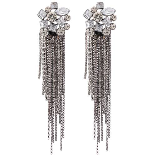 Ztech Long Link Tassel Korean Fashion Earrings For Women Girl Crystal Luxury Designer Jewelry Statement Vintage Boho Accessories