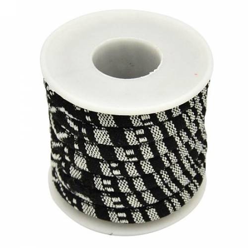 ARRICRAFT 2 Rolls (5yards/Roll) 6mm Darkgray Rope Cloth Ethnic Cords for Bracelet Making