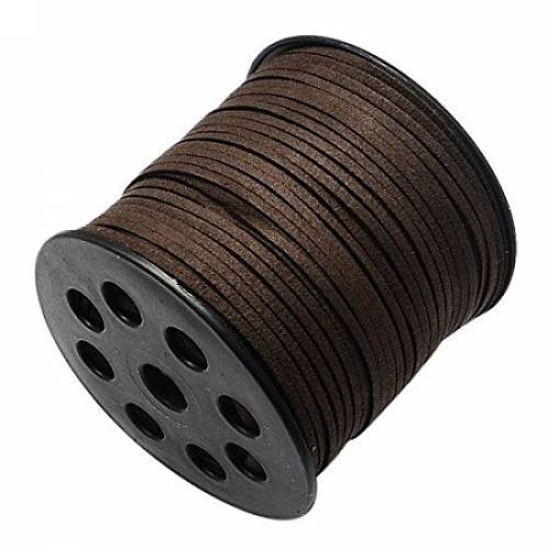 ARRICRAFT 90m/295feet/98yard/roll 27x14mm Faux Suede Cord Roll String Leather Lace Beading Thread Suede Lace Lather Cording for Jewelry Makings Coffee