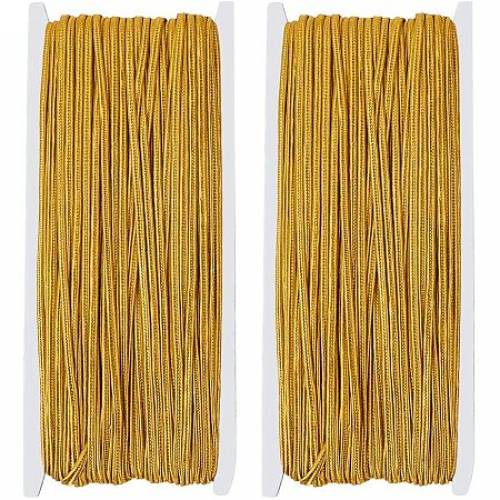 PandaHall Elite 30m 3mm Flat Nylon Thread Braided Beading Cord for Quilting Trimming Sewing Crafts Making - Gold