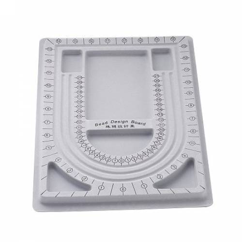 NBEADS 10pcs Plastic Bead Design Boards - Gray - Size: about 24cm wide - 33cm long - 1cm thick