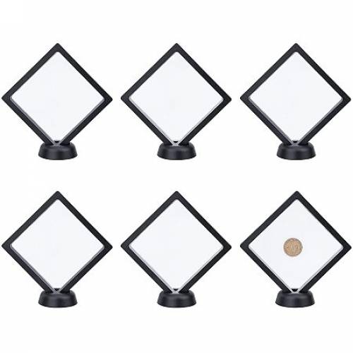 Plastic Picture Display Stands - with TPU Film and Display Stand Base - Black - 12pcs/set