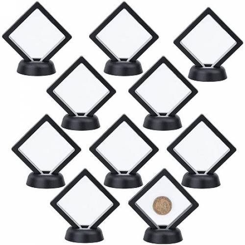 Plastic Picture Display Stands - with TPU Film and Display Stand Base - Black - 20pcs/set