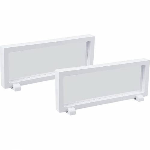 SUPERFINDINGS Picture Display Stands - with TPU Film and Plastic Display Stand Base - White - Stands: 2pcs/set; Base: 2pairs/set