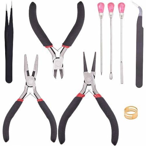 PandaHall Elite Jewelry Pliers Tools Jeweler Making Plier with Flat Nose Needle Nose - Wire Cutter Plier for Jewelry Repair Jewelry Making Supplies...