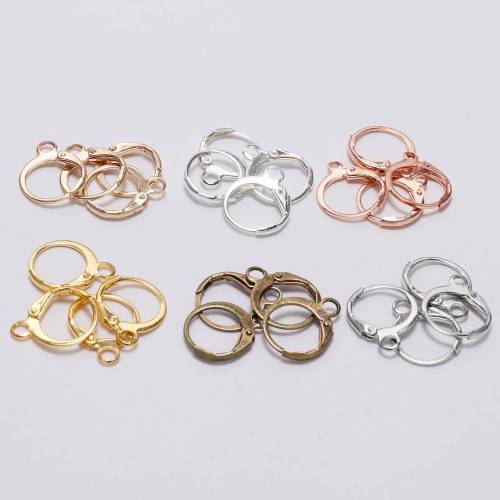 20Pcs/Lot 14x12mm Bronze French Earring Hooks Wire Settings Base for Earrings DIY Jewelry Making Findings Accessories Supplies