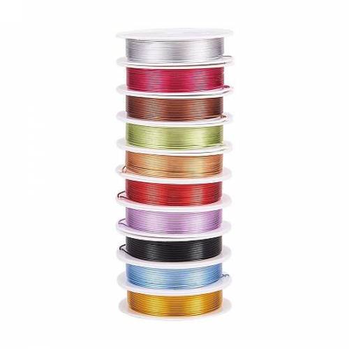 ARRICRAFT A Group 10 Rolls Aluminum Wire 20 Gauge Jewelry Craft Making Beading Craft Mixed Color Diameter 08mm About 5m/roll