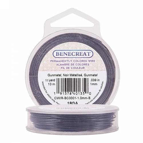 BENECREAT 18-Gauge Tarnish Resistant Black Wire - 33-Feet/11-Yard