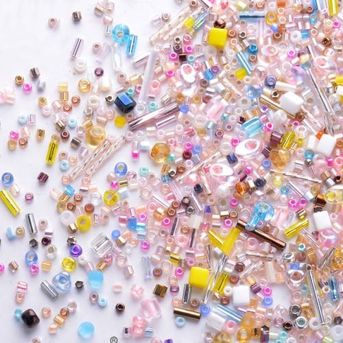 20 Grams/lot Mixed Glass Seedbeads Random Mixed Round Bugle Delica Glass Beads for Jewelry Making DIY Beading Work Accessories