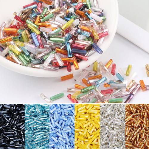 300pcs Tube Bead 2x6mm Helical Twist Bugles Czech Glass Seedbeads For DIY Jewelry Bracelet Necklaces Dress Making Accessories