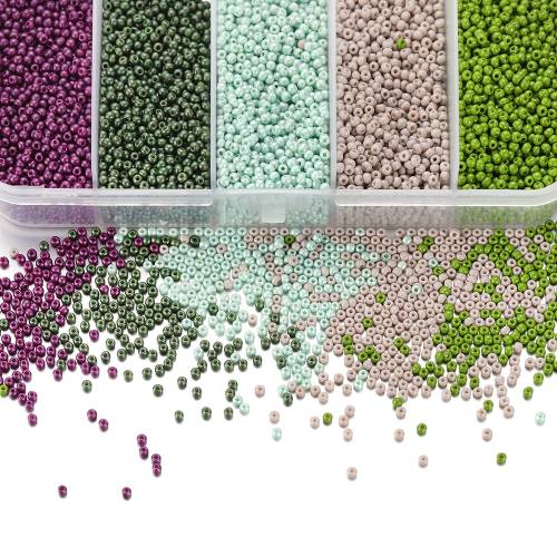 9000Pcs/Box Czech Glass Beads Glossy 2mm Cream Round Spacer Glass Bugle Seedbeads For DIY Craft Jewelry Making Accessories