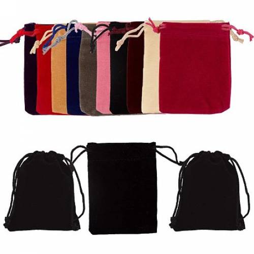 Arricraft 40 Pack 10 Color Velvet Jewelry Pouches Bags - 27X 39inch Velvet Drawstring Bags Jewelry Pouches Candy Gift Bag Pouch Christmas Wedding...