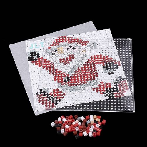 Arricraft DIY Melt Beads Fuse Beads Sets: Fuse Beads - ABC Plastic Pegboards - Cardboard Templates and Gummed Paper - Father Christmas Pattern -...