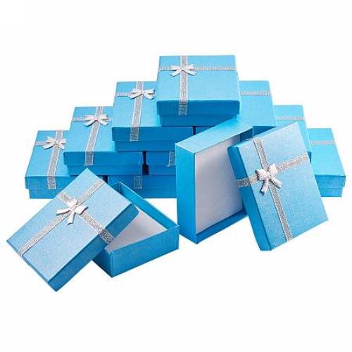 BENECREAT 12 Pack Small Gift Boxes Jewelry Display Box for Jewelry Set for Anniversaries - Weddings - Birthdays DeepSkyBlue - 354 x 275 x 118 Inches