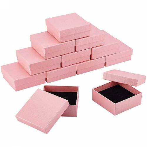BENECREAT 12 Packs 35x35x14 Inch Pink Kraft Jewelry Box Rectangle Cardboard Jewelry Gift Boxes for Anniversaries - Weddings - Birthdays and...